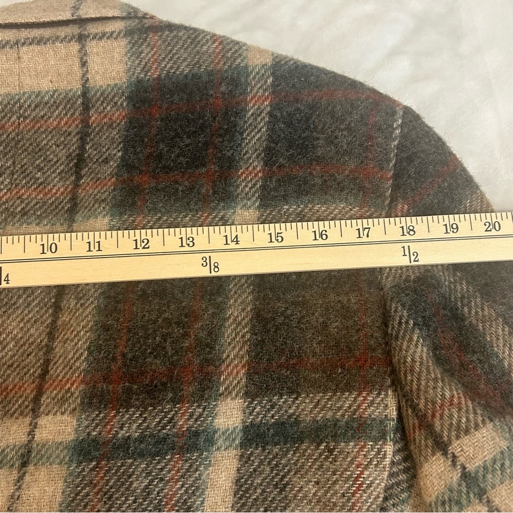 Vintage 80s Lands End Charter Collection Wool Plaid Sport Coat 43L Preppy - Picture 11 of 13